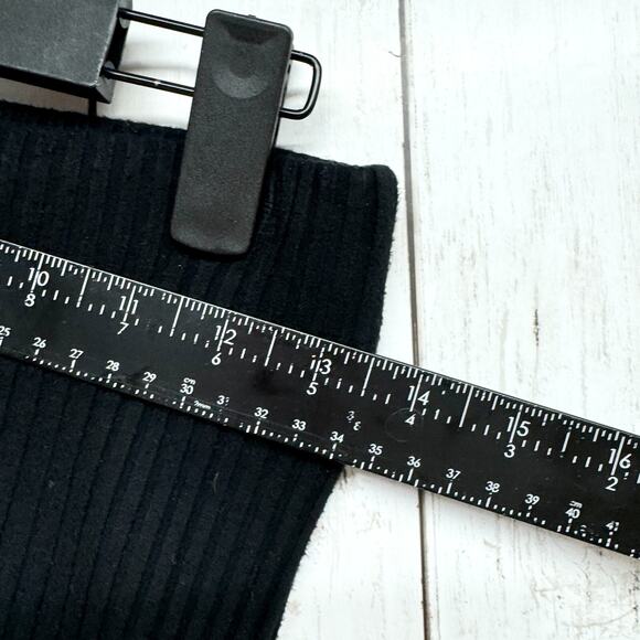 Cale Pants Women Size Small Black Flare Leggings Rib Knit Stretchy Elastic Waist - Picture 4 of 6